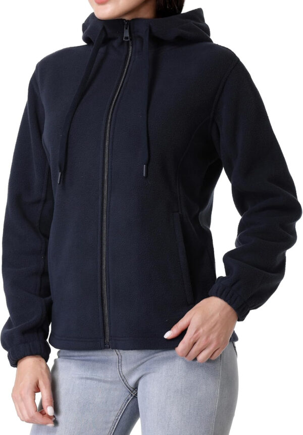 GIMECEN Women's Soft Polar Fleece Jacket Full Zip Hoodies Long Sleeve Sweatshirts Casual Hooded Outerwear