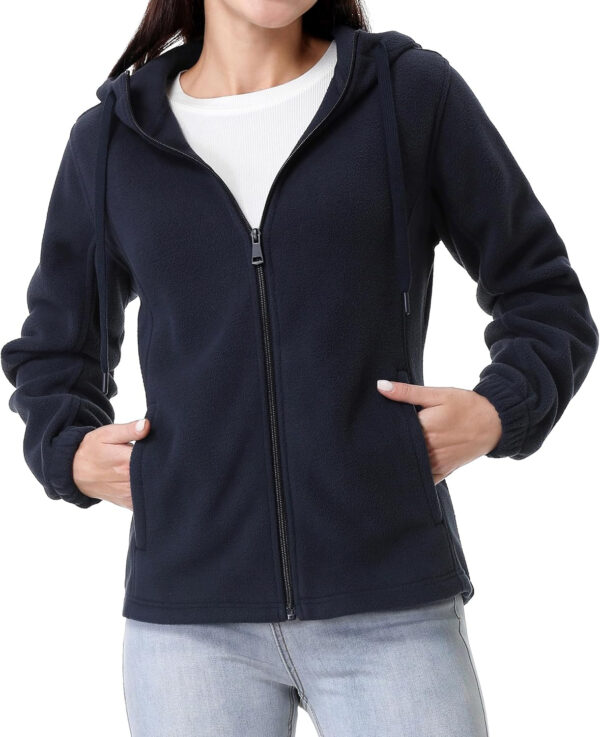 GIMECEN Women's Soft Polar Fleece Jacket Full Zip Hoodies Long Sleeve Sweatshirts Casual Hooded Outerwear