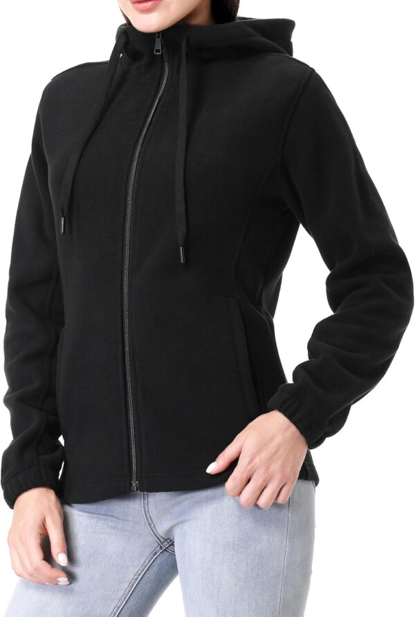 GIMECEN Women's Soft Polar Fleece Jacket Full Zip Hoodies Long Sleeve Sweatshirts Casual Hooded Outerwear