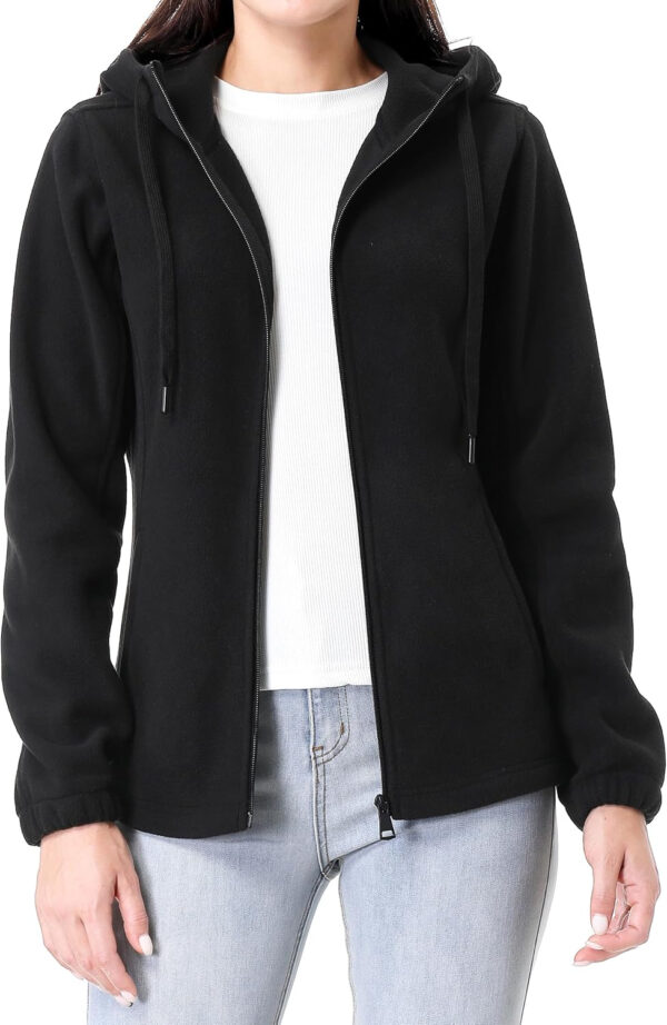 GIMECEN Women's Soft Polar Fleece Jacket Full Zip Hoodies Long Sleeve Sweatshirts Casual Hooded Outerwear