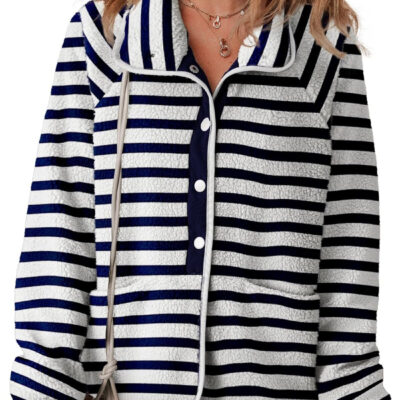 689b2090f3c24b4917837cd6be87955795a94dcaa5fe33aad46dd.jpg Dokotoo Women Fleece Jacket Casual Long Sleeve Sherpa Button Down Jackets for Women Printed Warm Coats With Pockets