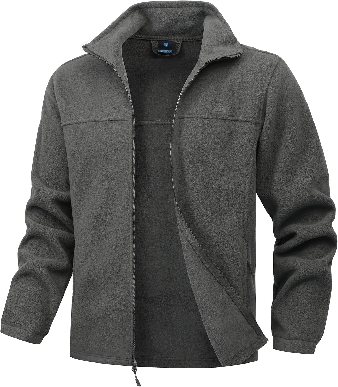Men's Soft Polar Fleece Jacket with Pockets Lightweight Outdoor Recreation Full Zip Coat