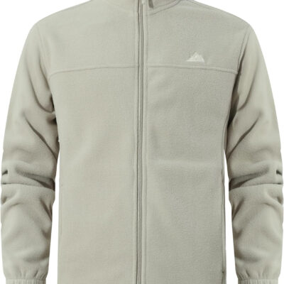 Men's Soft Polar Fleece Jacket with Pockets Lightweight Outdoor Recreation Full Zip Coat