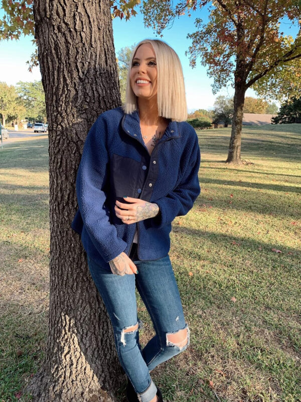 PRETTYGARDEN Women 2024 Fall Winter Fleece Jacket Long Sleeve Casual Button Fuzzy Sherpa Cropped Coats Outerwear with Pockets