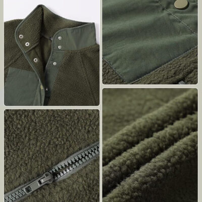 PRETTYGARDEN Women 2024 Fall Winter Fleece Jacket Long Sleeve Casual Button Fuzzy Sherpa Cropped Coats Outerwear with Pockets