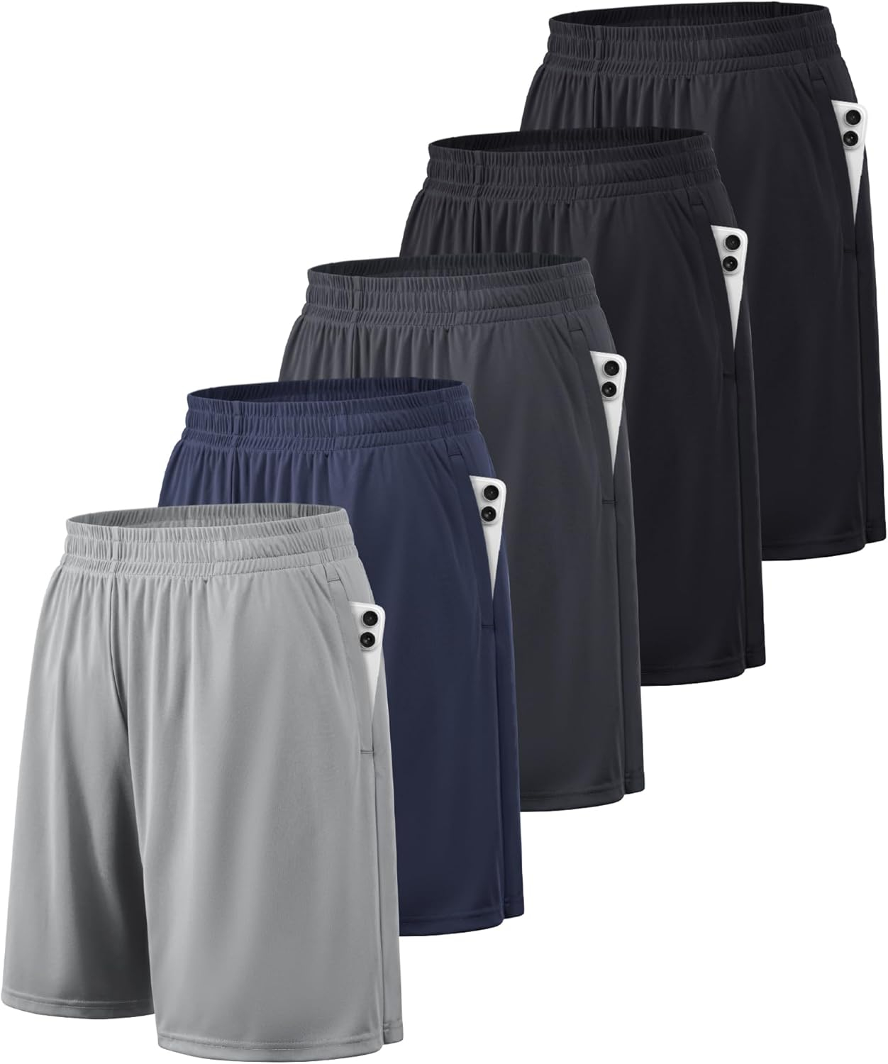 BALENNZ Athletic Shorts for Men with Pockets and Elastic Waistband Quick Dry Activewear