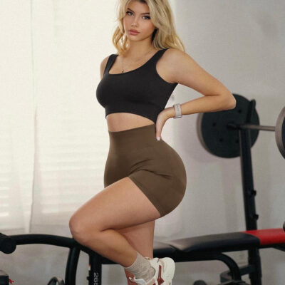VVX 3 Piece Womens Workout Shorts Scrunch Butt Lifting Seamless High Waist Yoga Gym Shorts for Women