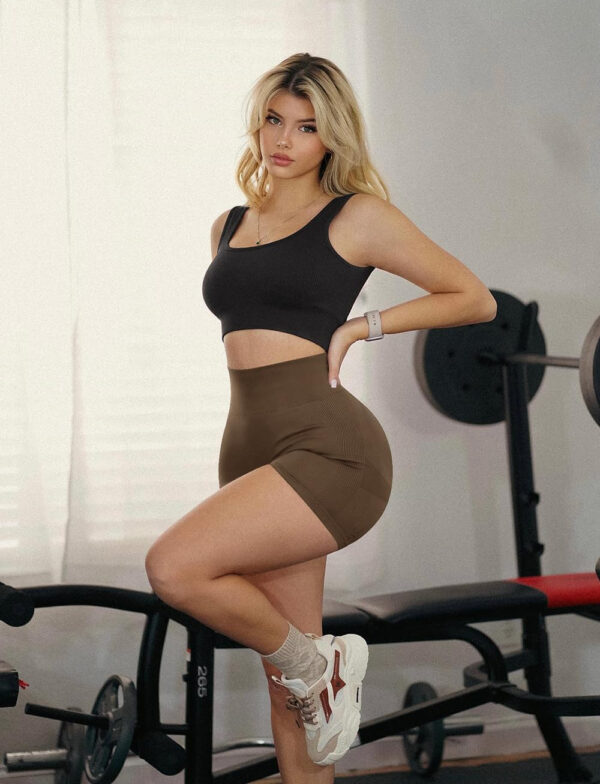 VVX 3 Piece Womens Workout Shorts Scrunch Butt Lifting Seamless High Waist Yoga Gym Shorts for Women