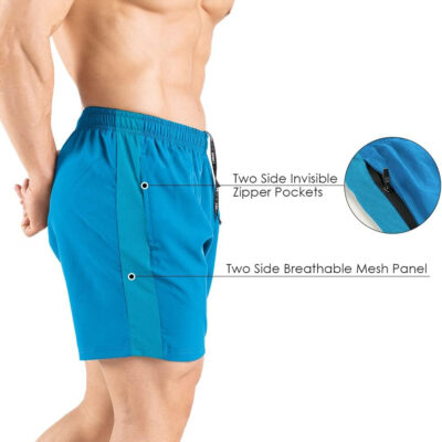 Men's 5" Running Shorts 2 Pack Quick Dry Athletic Workout Gym Shorts with Zipper Pockets