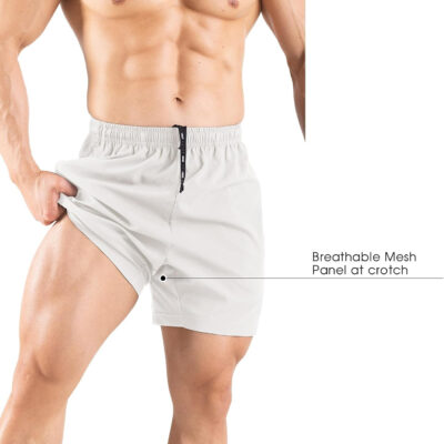 Men's 5" Running Shorts 2 Pack Quick Dry Athletic Workout Gym Shorts with Zipper Pockets