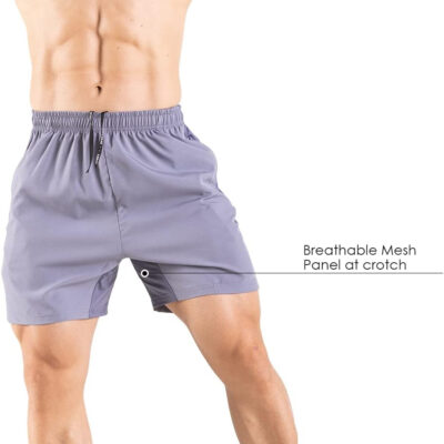 Men's 5" Running Shorts 2 Pack Quick Dry Athletic Workout Gym Shorts with Zipper Pockets