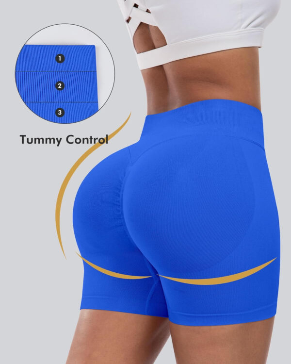 689b26c49d52ebe8d91c55943b2ff25350956eb2afa345c06c85d.jpg CHRLEISURE Workout Gym Biker Shorts, High Waisted Butt Lifting Scrunch Butt Sports Seamless Shorts Sets 4 Piece
