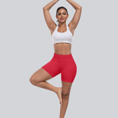 689b26c88e3e3688e99fdf65fe51f8e93817e62096a07ed932bc3.jpg CHRLEISURE Workout Gym Biker Shorts, High Waisted Butt Lifting Scrunch Butt Sports Seamless Shorts Sets 4 Piece
