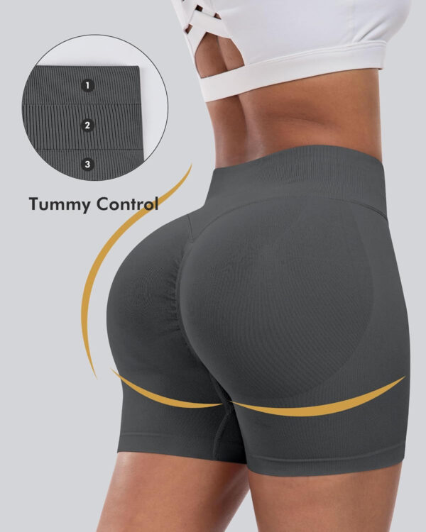 689b26cec7b669323a66e77a74890555e2dfaa30ffc6150d2e9dc.jpg CHRLEISURE Workout Gym Biker Shorts, High Waisted Butt Lifting Scrunch Butt Sports Seamless Shorts Sets 4 Piece