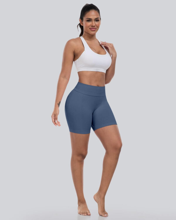 689b26d03a2b9541f4c403dab09e93055e41557341dcf0872f184.jpg CHRLEISURE Workout Gym Biker Shorts, High Waisted Butt Lifting Scrunch Butt Sports Seamless Shorts Sets 4 Piece