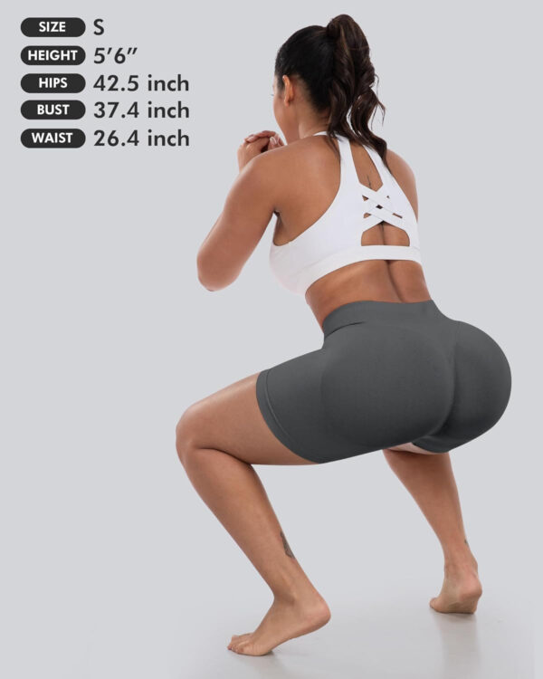 689b26d45cbbd907024f4ebe4724546b59e7a439846e3167389f8.jpg CHRLEISURE Workout Gym Biker Shorts, High Waisted Butt Lifting Scrunch Butt Sports Seamless Shorts Sets 4 Piece