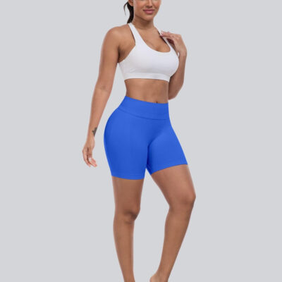 689b26d8813962431032aef0a8da2304a12dfc9b54ba904824007.jpg CHRLEISURE Workout Gym Biker Shorts, High Waisted Butt Lifting Scrunch Butt Sports Seamless Shorts Sets 4 Piece