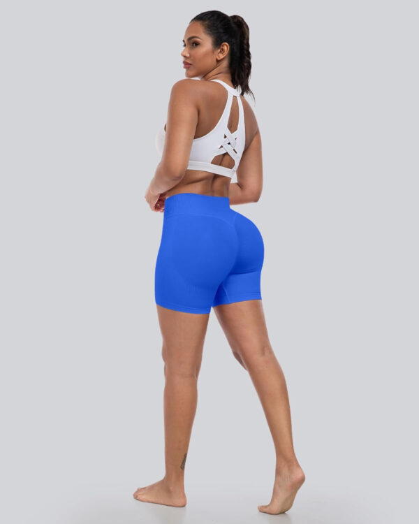 689b26db31c75e1cd628008f8366001acef25cf1329fec39a164d.jpg CHRLEISURE Workout Gym Biker Shorts, High Waisted Butt Lifting Scrunch Butt Sports Seamless Shorts Sets 4 Piece