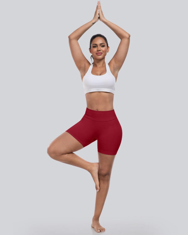 689b26e0a7a86dd5c12b1361b82835d5fa2206b33648ed1ee31f9.jpg CHRLEISURE Workout Gym Biker Shorts, High Waisted Butt Lifting Scrunch Butt Sports Seamless Shorts Sets 4 Piece