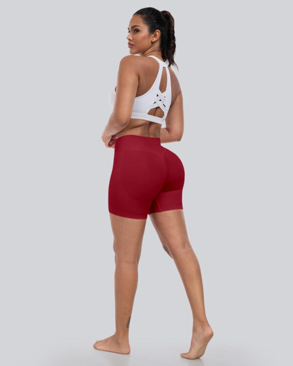 689b26e21176b70fa7c94f5f782fffdc98d8bf91802302ec05636.jpg CHRLEISURE Workout Gym Biker Shorts, High Waisted Butt Lifting Scrunch Butt Sports Seamless Shorts Sets 4 Piece
