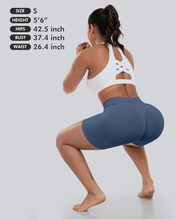 689b26e36573289cd83f02cb6d2d79693e8d48a9d476f2ff0f35b.jpg CHRLEISURE Workout Gym Biker Shorts, High Waisted Butt Lifting Scrunch Butt Sports Seamless Shorts Sets 4 Piece