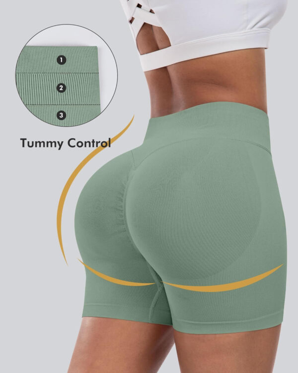 689b26e60282248f05da70854976e68e1883060fcff0257901120.jpg CHRLEISURE Workout Gym Biker Shorts, High Waisted Butt Lifting Scrunch Butt Sports Seamless Shorts Sets 4 Piece