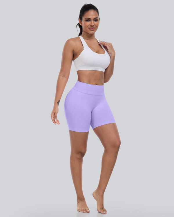 689b26e7a1b92154d45f80699a611e61aff5e4869752bbafff06c.jpg CHRLEISURE Workout Gym Biker Shorts, High Waisted Butt Lifting Scrunch Butt Sports Seamless Shorts Sets 4 Piece