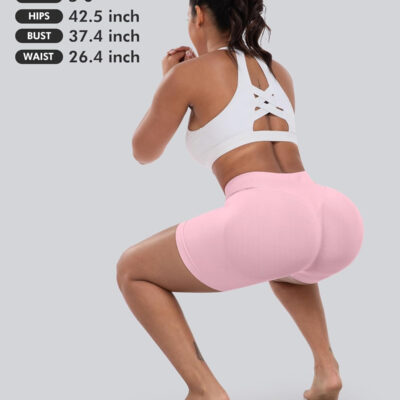 689b26ec6c24223ba0d898cd5141e51e0e950d3021680049854c3.jpg CHRLEISURE Workout Gym Biker Shorts, High Waisted Butt Lifting Scrunch Butt Sports Seamless Shorts Sets 4 Piece