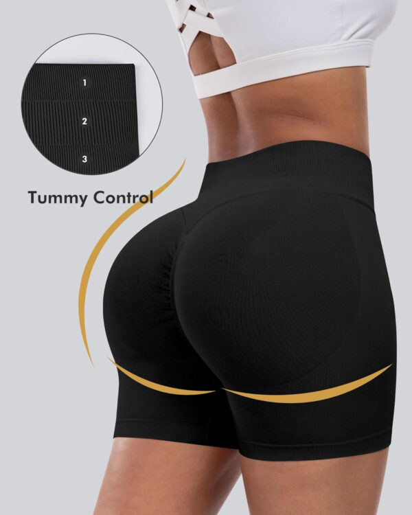 689b26efa5c58df56a62e01a7e652458429f8d44a4d5eb32c194f.jpg CHRLEISURE Workout Gym Biker Shorts, High Waisted Butt Lifting Scrunch Butt Sports Seamless Shorts Sets 4 Piece