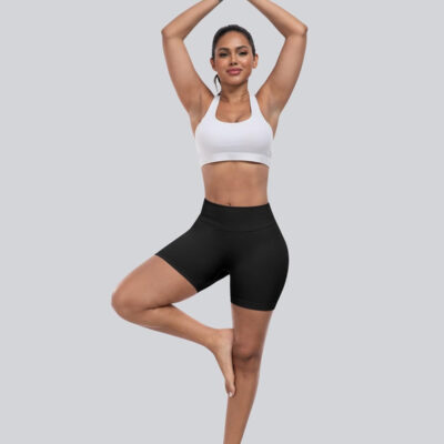 689b26f26fc058dc5d92e33f317c92bff2884fcc9b44e14052b38.jpg CHRLEISURE Workout Gym Biker Shorts, High Waisted Butt Lifting Scrunch Butt Sports Seamless Shorts Sets 4 Piece