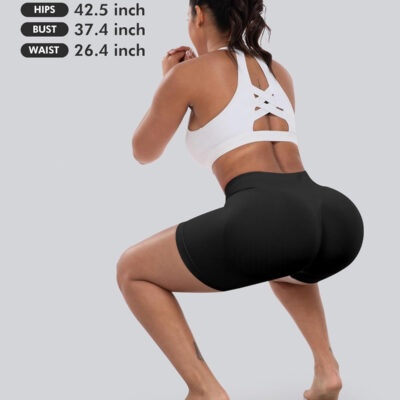 689b26f54f7ca9ce8739936f24d1cfd3276bd704ae8b636a7b048.jpg CHRLEISURE Workout Gym Biker Shorts, High Waisted Butt Lifting Scrunch Butt Sports Seamless Shorts Sets 4 Piece