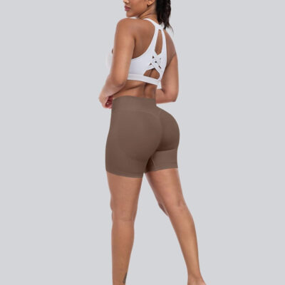 689b26fc7319b715da830512b441327dce722c5e5c48c913debb4.jpg CHRLEISURE Workout Gym Biker Shorts, High Waisted Butt Lifting Scrunch Butt Sports Seamless Shorts Sets 4 Piece