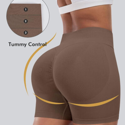 689b2700509bc7fadd918d9613f37aad78c549ba27aa85b687c67.jpg CHRLEISURE Workout Gym Biker Shorts, High Waisted Butt Lifting Scrunch Butt Sports Seamless Shorts Sets 4 Piece