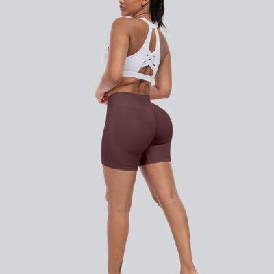 689b27043c93cf73ca5f802b66f5ebbad86236fb8c64676883b0a.jpg CHRLEISURE Workout Gym Biker Shorts, High Waisted Butt Lifting Scrunch Butt Sports Seamless Shorts Sets 4 Piece