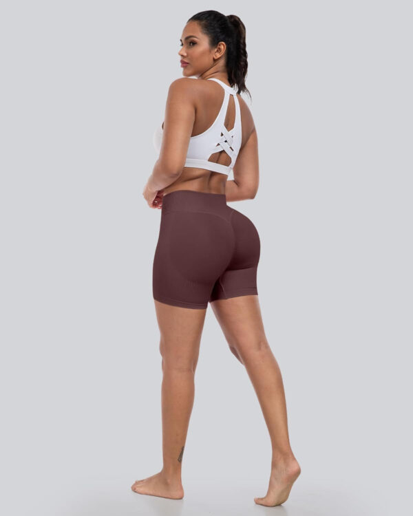 689b27043c93cf73ca5f802b66f5ebbad86236fb8c64676883b0a.jpg CHRLEISURE Workout Gym Biker Shorts, High Waisted Butt Lifting Scrunch Butt Sports Seamless Shorts Sets 4 Piece