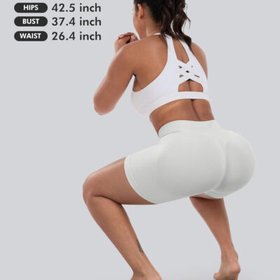 689b270da043063f331ff28cda1562abba460480530058cfc3841.jpg CHRLEISURE Workout Gym Biker Shorts, High Waisted Butt Lifting Scrunch Butt Sports Seamless Shorts Sets 4 Piece
