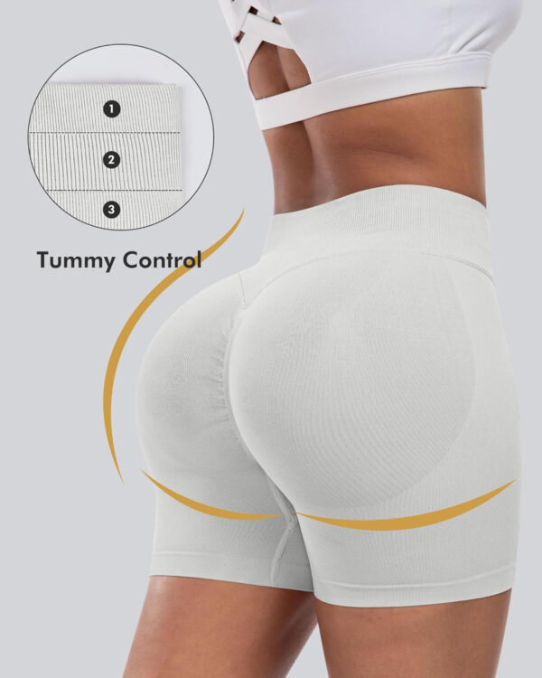 689b27105681d0232600e673bd748b10ca055bc0ead95ae3f89fe.jpg CHRLEISURE Workout Gym Biker Shorts, High Waisted Butt Lifting Scrunch Butt Sports Seamless Shorts Sets 4 Piece