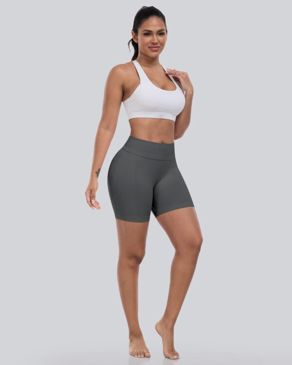 689b27118fb15240307df8372e700113bb34488f917562d2de137.jpg CHRLEISURE Workout Gym Biker Shorts, High Waisted Butt Lifting Scrunch Butt Sports Seamless Shorts Sets 4 Piece