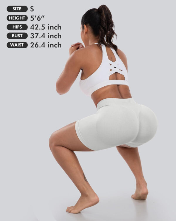 689b27158c11b0de1115872f9f97845213cc5f29b682ef9c12e2e.jpg CHRLEISURE Workout Gym Biker Shorts, High Waisted Butt Lifting Scrunch Butt Sports Seamless Shorts Sets 4 Piece
