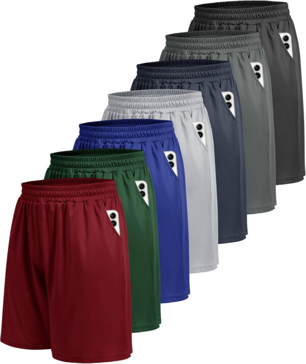 689b281bd3e66989662f0366dd4c6ad30c068c839c057452ceb99.jpg 5 Pack Athletic Gym Mens Shorts - Workout Black Quick Dry Basketball Shorts with Pockets for Running Casual Activewear