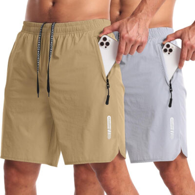 689b2a2e19bcdb693fabfce97070a96f9335db93b2755d8dca89b.jpg CANGHPGIN 2 Pack Mens Workout Athletic Shorts 7 inch Inseam Quick Dry Hiking Shorts Men Lightweight Sports Gym Shorts Running