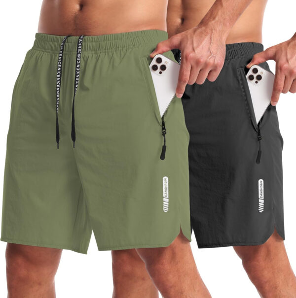 689b2a7629872fccecf570649709f37464727917704bbc92fc8f3.jpg CANGHPGIN 2 Pack Mens Workout Athletic Shorts 7 inch Inseam Quick Dry Hiking Shorts Men Lightweight Sports Gym Shorts Running