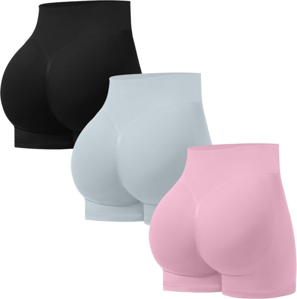 689b2afe017954cd8849eee89bb2ad1431e3af8ece28d029c3c99.jpg OVESPORT 3 Pack Seamless Women Workout Shorts Scrunch Butt Lifting Gym Booty Biker Shorts
