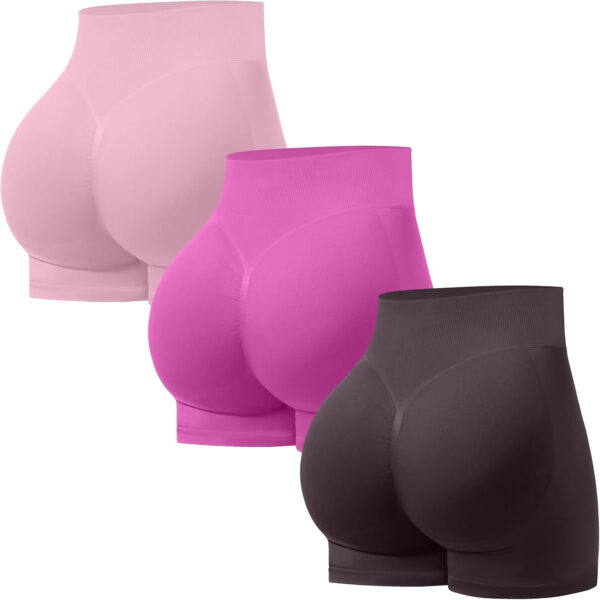 689b2b1e276d366bc5282038f9dc4e8783a778c4c6e9cc0d69820.jpg OVESPORT 3 Pack Seamless Women Workout Shorts Scrunch Butt Lifting Gym Booty Biker Shorts