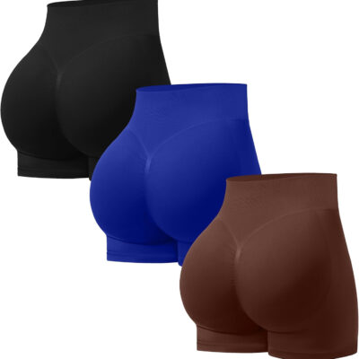 689b2b2b635f4cc06339c22fba287e49c2ca6ff27a266df4c0f33.jpg OVESPORT 3 Pack Seamless Women Workout Shorts Scrunch Butt Lifting Gym Booty Biker Shorts