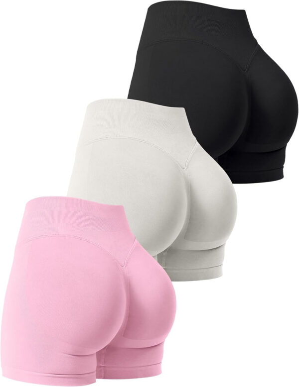 689b2b72453fd9b17fd25a0dcfba8dd477aca85a3ec906ff17607.jpg 3 Pack Workout Gym Shorts Women Scrunch Butt Lifting Seamless High Waist Yoga Booty Shorts for Women