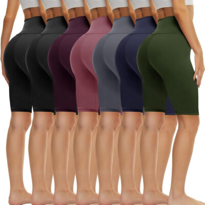 689b2c8b2a6f32af641dc4370745af1ed7cb9defdf68754d6e74f.jpg TNNZEET 7 Pack Biker Shorts for Women - 5''/8''/3'' High Waisted Workout Tummy Control Spandex Gym Shorts for Yoga Athletic