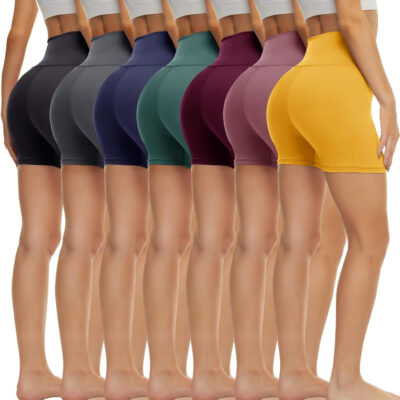 689b2c8f269ae388166304984eeed3d7209c8395f5f615915f690.jpg TNNZEET 7 Pack Biker Shorts for Women - 5''/8''/3'' High Waisted Workout Tummy Control Spandex Gym Shorts for Yoga Athletic