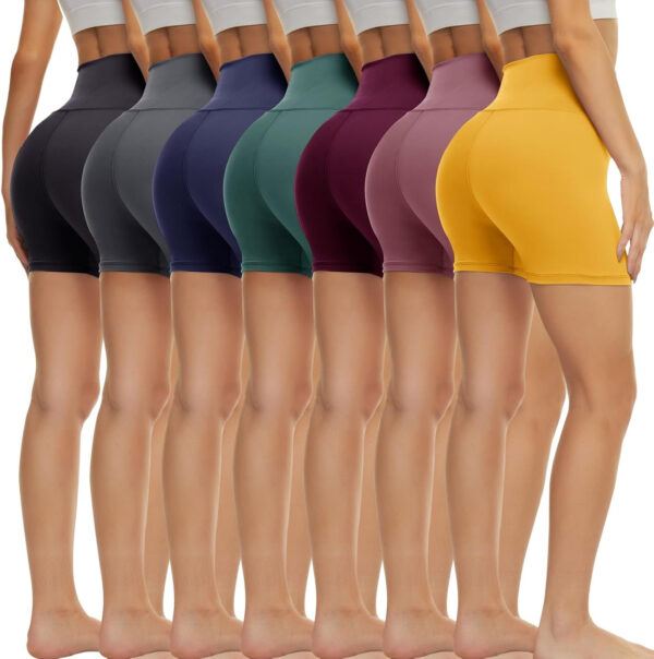 689b2c8f269ae388166304984eeed3d7209c8395f5f615915f690.jpg TNNZEET 7 Pack Biker Shorts for Women - 5''/8''/3'' High Waisted Workout Tummy Control Spandex Gym Shorts for Yoga Athletic