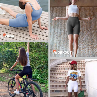 689b2c9375f88d86ae8ec2abf65f9491c9a0fac046299b27164a0.jpg TNNZEET 7 Pack Biker Shorts for Women - 5''/8''/3'' High Waisted Workout Tummy Control Spandex Gym Shorts for Yoga Athletic